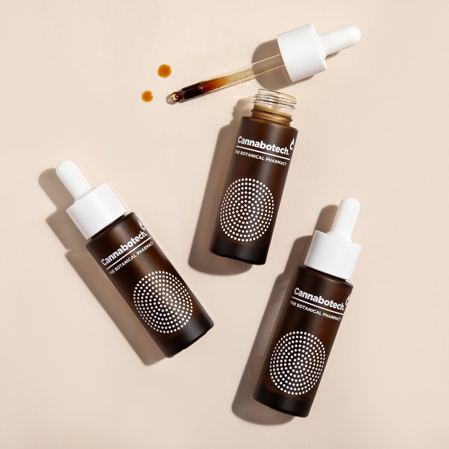 3 CBD oil tinctures: beauty sleep drops, relax drops, immunity drops.